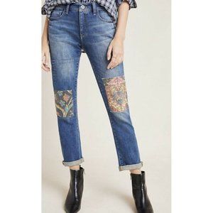 Anthropologie Pilcro Slim Boyfriend Patched Jeans